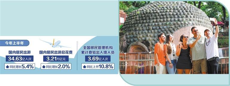 8月19日，在四川乐山大佛景区，外国游客在凌云山佛头观景平台拍照。李华时摄（中经视觉）